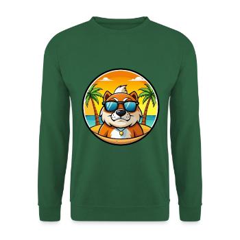 Moscow Watchdog Breed Cartoon Sunglasses Beach - Unisex Sweatshirt - green - Front