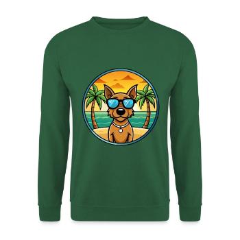 Jagdterrier Hunderasse Cartoon Sonnenbrille Strand - Unisex Pullover - Grün - Vorne