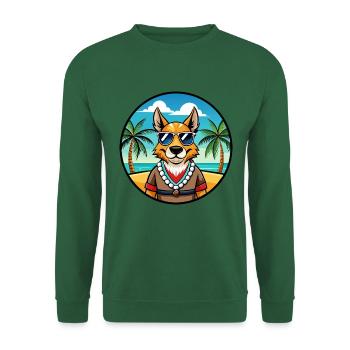 Hase Indischer Hund Rasse Cartoon Sonnenbrille Strand - Unisex Pullover - Grün - Vorne