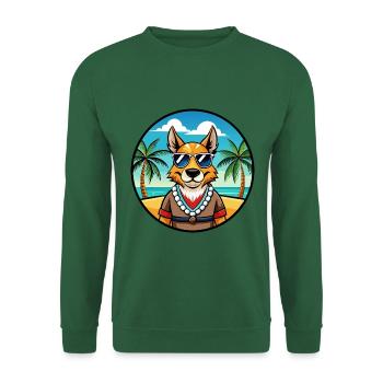 Hase Indischer Hund Rasse Cartoon Sonnenbrille Strand - Unisex Pullover - Grün - Vorne