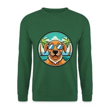 Dänische Broholmer Hunderasse Cartoon Sonnenbrille Strand - Unisex Pullover - Grün - Vorne