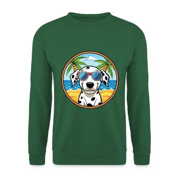 Dalmatian Dog Breed Cartoon Sunglasses Beach - Unisex Sweatshirt - green - Front