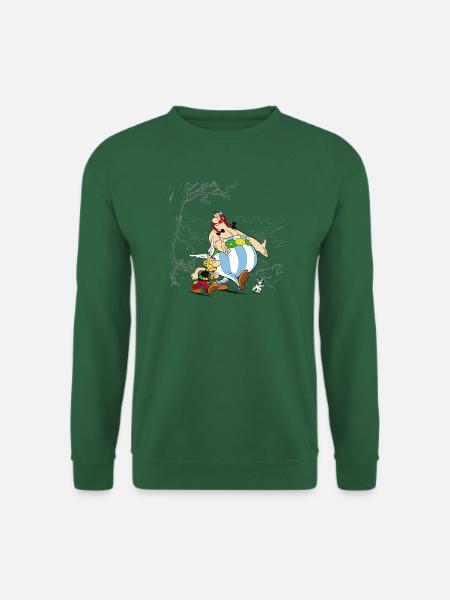Asterix & Obelix Spaziergang Mit Idefix - Unisex Pullover - Grün