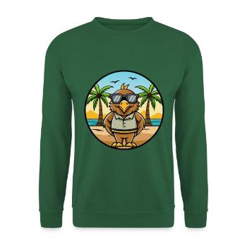 Hawk Lustige Cartoon Sommer Strand Sonnenbrille Aufkleber - Unisex Pullover - Grün - Vorne