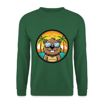 Biber Lustige Cartoon Sommer Strand Sonnenbrille Cool - Unisex Pullover - Grün - Vorne