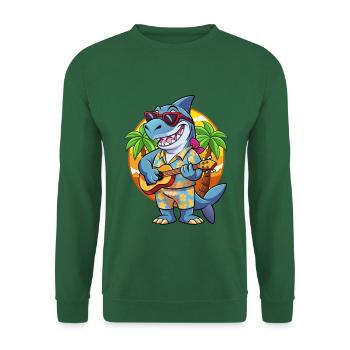 Funny Shark Summer Beach Sunglasses Hawaiian - Unisex Sweatshirt - green - Front