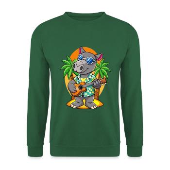 Lustige Tapir Sommer Strand Sonnenbrille Hawaiianisch - Unisex Pullover - Grün - Vorne