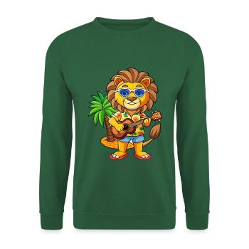 Funny Lion Summer Beach Sunglasses Hawaiian - Unisex Sweatshirt - green - Front