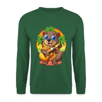 Lustige Biber Cartoon Sommer Strand Sonnenbrille - Unisex Pullover - Grün - Vorne