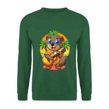 Lustige Biber Cartoon Sommer Strand Sonnenbrille - Unisex Pullover - Grün - Vorne