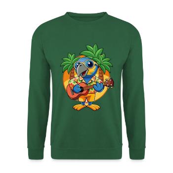 Lustige Papageien-Cartoon-Sommer-Strand-Sonnenbrille - Unisex Pullover - Grün - Vorne