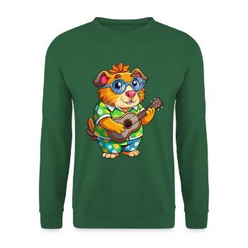 Lustige Meerschweinchen Cartoon Sommer Strand Sonnenbrille - Unisex Pullover - Grün - Vorne