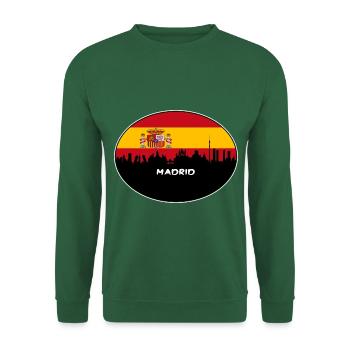 Madrid Spanien Flagge Skyline Silhouette Reisen - Unisex Pullover - Grün - Vorne