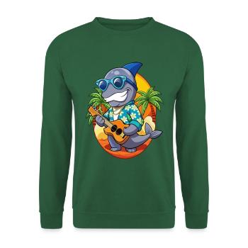 Lustige Robbe Sommer Strand Sonnenbrille Hawaiianisch - Unisex Pullover - Grün - Vorne