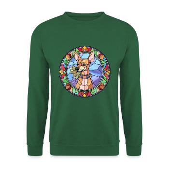 Peruanische Inka-Orchideen-Hunderasse Buntglasfarbe - Unisex Pullover - Grün - Vorne