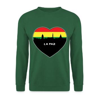 La Paz Bolivien Flagge Skyline Reise Souvenir - Unisex Pullover - Grün - Vorne