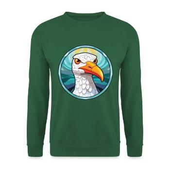 Möwe bunte Aquarell-Tier-Illustration - Unisex Pullover - Grün - Vorne