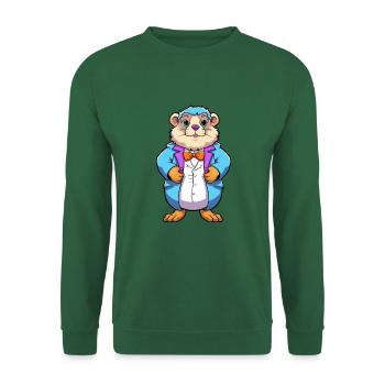 Und täglich grüßt das Murmeltier bunte Aquarell-Karikatur Kawaii Anima - Unisex Pullover - Grün - Vorne