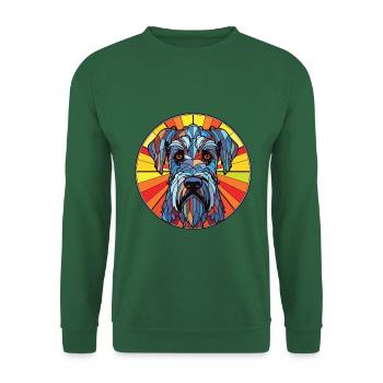 Riesenschnauzer Hunderasse Aquarell Illustration - Unisex Pullover - Grün - Vorne