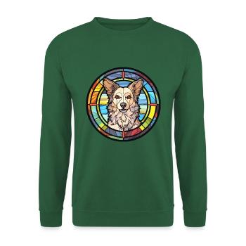 Mudi Hunderasse Buntes Aquarell - Unisex Pullover - Grün - Vorne