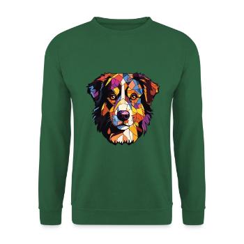 Nordamerikanischer Schäferhund Rasse Aquarellglas - Unisex Pullover - Grün - Vorne