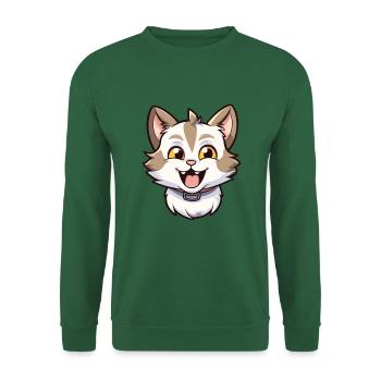 Bambino Katze Cartoon Aquarell Illustration - Unisex Pullover - Grün - Vorne