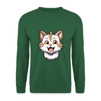 Bambino Katze Cartoon Aquarell Illustration - Unisex Pullover - Grün - Vorne