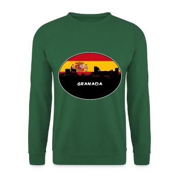 Granada Spanien Flagge Skyline Silhouette Reisen - Unisex Pullover - Grün - Vorne