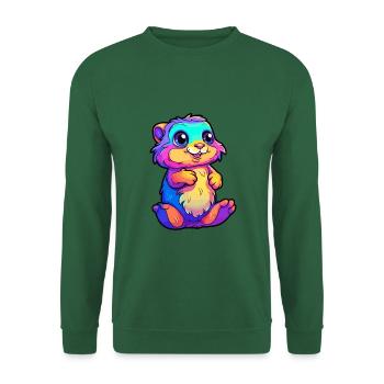 Gopher Buntes Aquarell Cartoon Kawaii Tier - Unisex Pullover - Grün - Vorne