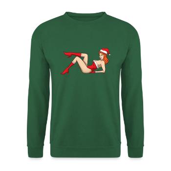 Sexy Christmas Pin Up Girl - Unisex Pullover - Grün - Vorne