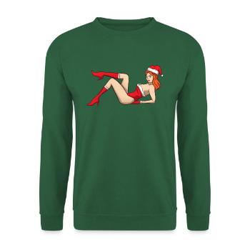 Sexy Christmas Pin Up Girl - Unisex Pullover - Grün - Vorne