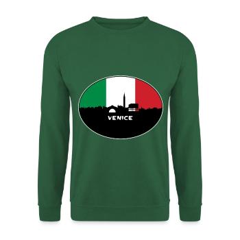 Venedig Italien Flagge Skyline Reise Souvenir - Unisex Pullover - Grün - Vorne