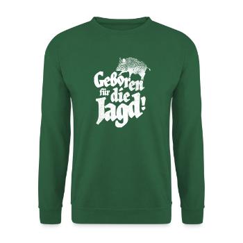 Geboren für die Jagd – Wildschwein & Schwarzwild - Unisex Pullover - Grün - Vorne