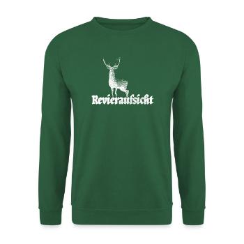 Revieraufsicht – Hirsch, Rotwild & Jagdrevier - Unisex Pullover - Grün - Vorne