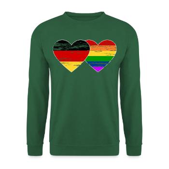 Deutschland Regenbogen Flagge used - Unisex Pullover - Grün - Vorne
