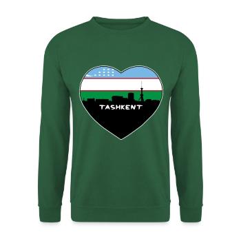 Taschkent Usbekistan Flagge Skyline Reise Souvenir - Unisex Pullover - Grün - Vorne