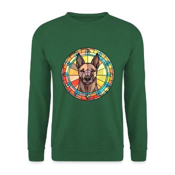 Holländischer Schäferhund Rasse Buntes Glas Bunt Wa - Unisex Pullover - Grün - Vorne