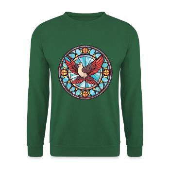 Taube bunte Aquarell-Tier-Haustier-Illustration - Unisex Pullover - Grün - Vorne