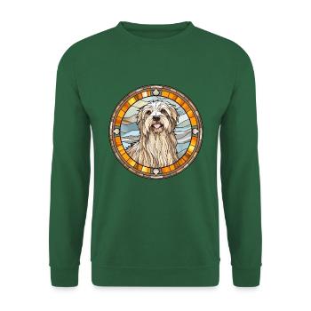 Pyrenäen-Schäferhund-Rasse Buntes Glas Bunt - Unisex Pullover - Grün - Vorne