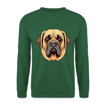Englische Dogge Hunderasse Aquarell Cartoon Kawai - Unisex Pullover - Grün - Vorne