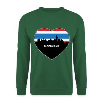 Bangkok Thailand Flagge Skyline Reise Souvenir - Unisex Pullover - Grün - Vorne