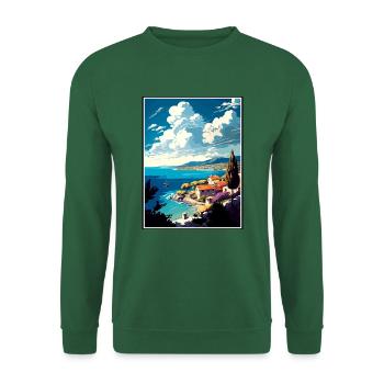 Insel Brac Kroatien Vintage Reiseposter Souvenir - Unisex Pullover - Grün - Vorne