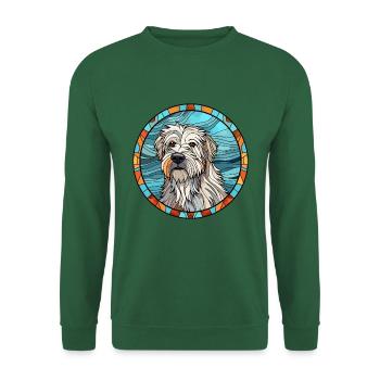 Pyrenäen-Schäferhund Hunderasse Buntes Glas - Unisex Pullover - Grün - Vorne