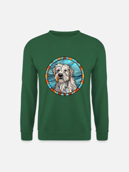 Pyrenäen-Schäferhund Hunderasse Buntes Glas - Unisex Pullover - Grün