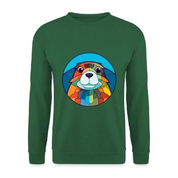 Gopher Buntglas Bunte Karikatur Kawaii Anima - Unisex Pullover - Grün - Vorne
