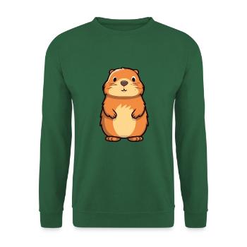 Und täglich grüßt das Murmeltier niedliche Karikatur Kawaii Aquarell Tier Pe - Unisex Pullover - Grün - Vorne
