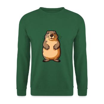 Gopher Niedliche Karikatur Kawaii Aquarell Tier Haustier - Unisex Pullover - Grün - Vorne