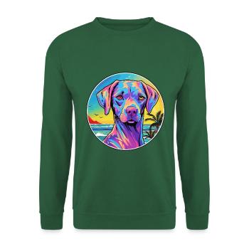 Akbash Hunderasse buntes Karikatur-Aquarell - Unisex Pullover - Grün - Vorne