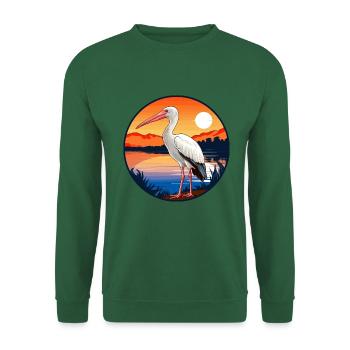 Ibis Buntes Aquarell Cartoon Kawaii Tier - Unisex Pullover - Grün - Vorne