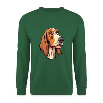 Hannoveraner Hund Rasse Cartoon Kawaii Illustration - Unisex Pullover - Grün - Vorne